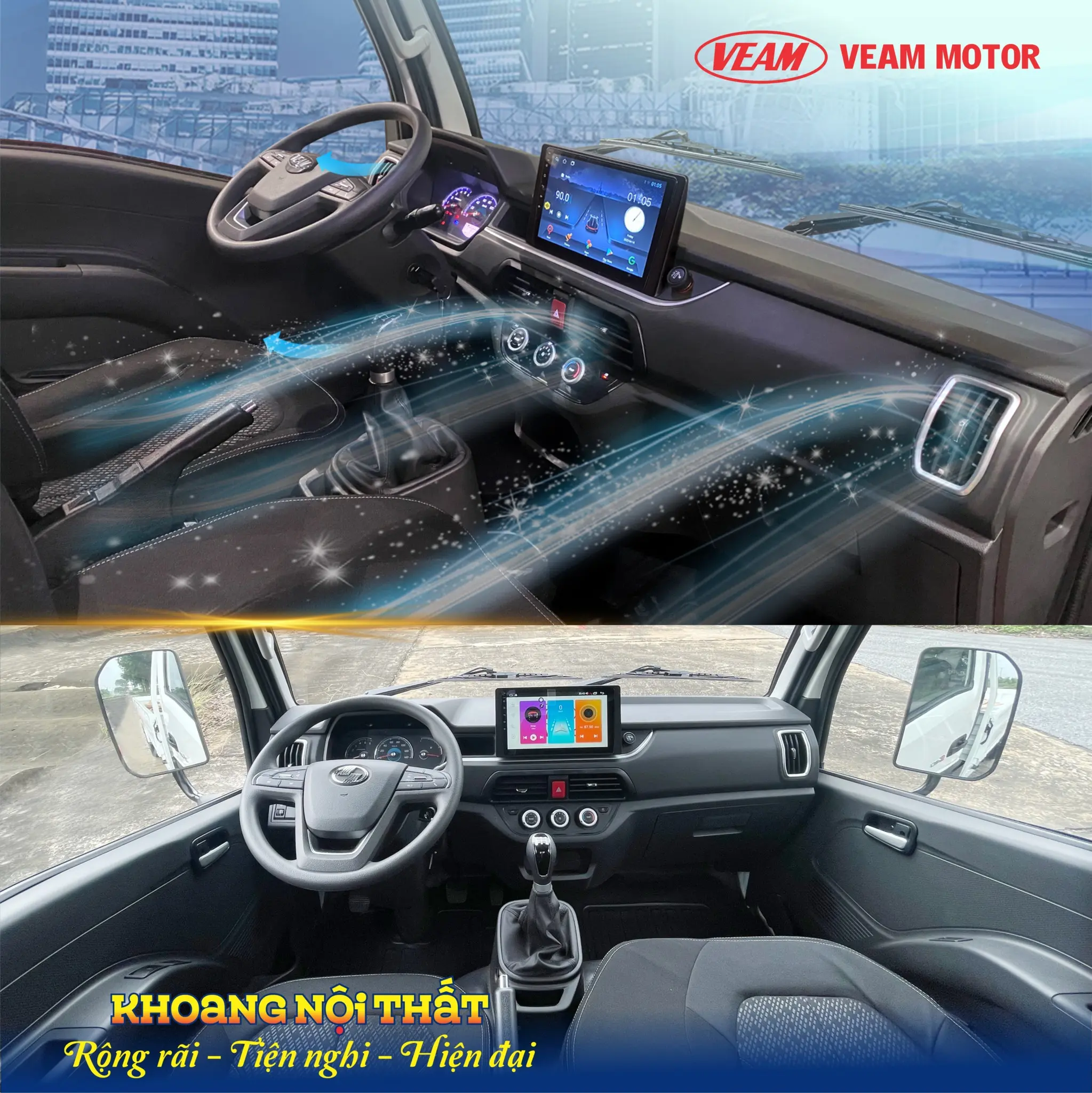 nội thất xe tải veam s80