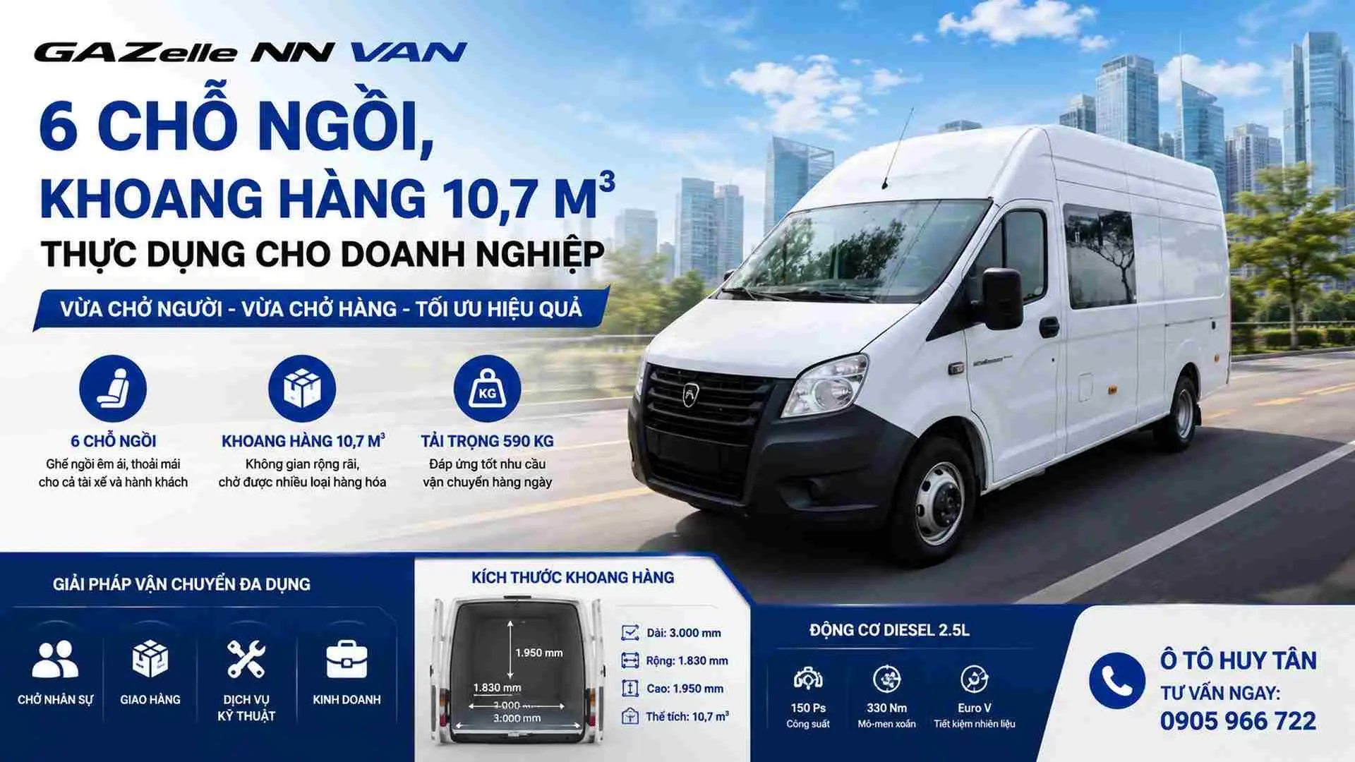 gazelle nn van 6 chỗ